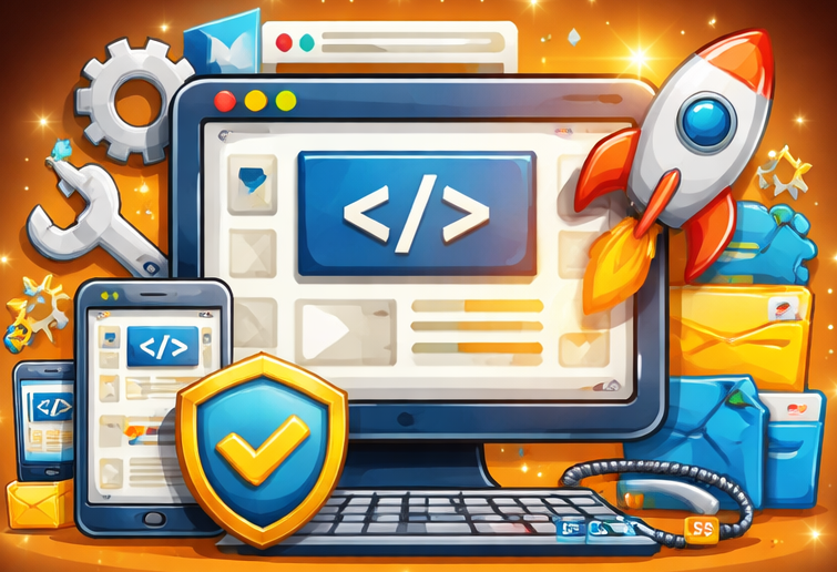 Home web development tools and icons